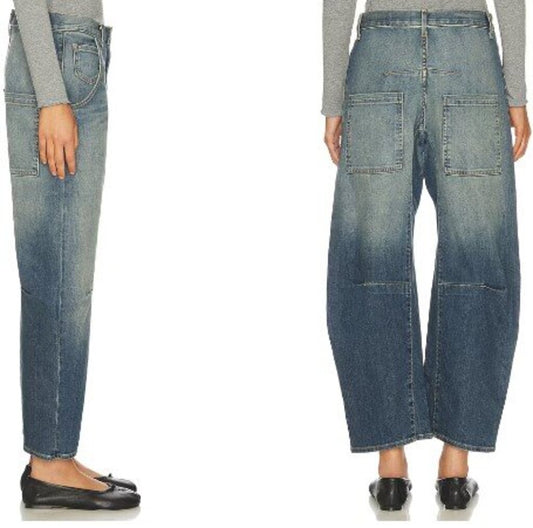 women Nili Lotan Emmerson Barrel Jean Classic Wash Jeans 27/4