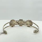 Vintage Navajo Cuff Bracelet Signed Sterling Silver Turquoise 5g Jewelry