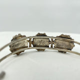 Vintage Navajo Cuff Bracelet Signed Sterling Silver Turquoise 5g