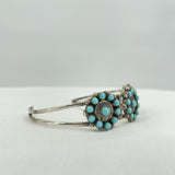 Vintage Navajo Cuff Bracelet Signed Sterling Silver Turquoise 5g Jewelry