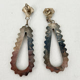 Vintage Zuni Turquoise Sterling Teardrop Dangle Earrings Signature RL 13g