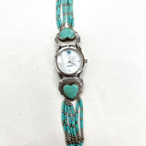 Southwest Style Sterling Silver Turquoise Heart Watch Jewelry