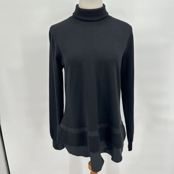 Moncler Black Wool Faux Layer Turtleneck Sweater Women's Size Large