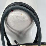 Kate Spade Two Tone Cream and Black Leather Bowler Style Handbag