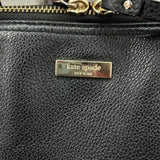Kate Spade Two Tone Cream and Black Leather Bowler Style Handbag