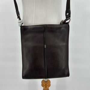 Ellington Sundance Catalog Black Leather Three Stitch Crossbody Bag