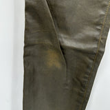 women Current Elliot Current /Elliott The Ankle Skinny Army Green Coated Jeans Women's Size 25/0 Green Pants 25/0