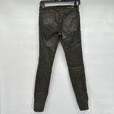 women Current Elliot Current /Elliott The Ankle Skinny Army Green Coated Jeans Women's Size 25/0 Green Pants 25/0