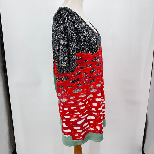 women Balenciaga 2008 Collection Black White Red Green Dress 8