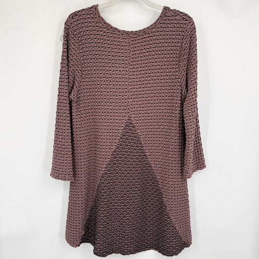 women Habitat Textured Swing Tunic Brown & Black Knit Top M