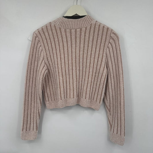 women & Other Stories Chainmail/Chenille Ribbed Crew Champagne Sweater S