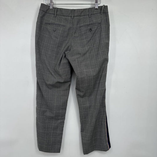 women Zadig & Voltaire Posh Check Wool & Silk Trousers Gray White Navy Pants