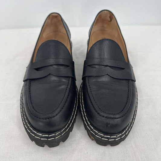women Jon Josef Chunky Lug Sole Penny Loafers Black Shoes 37/7-7.5