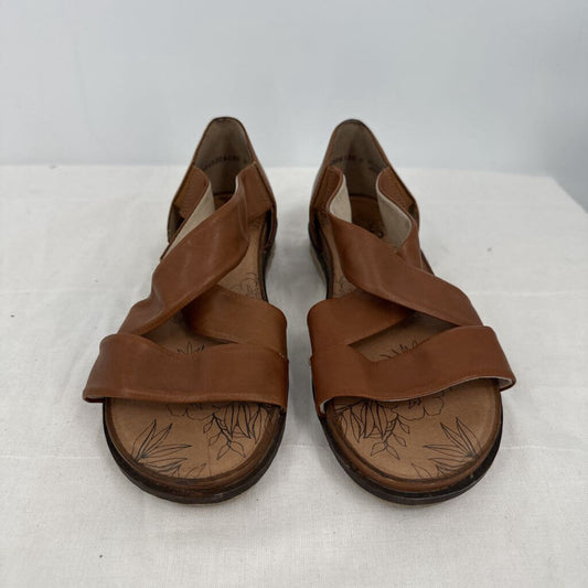 women Remonte Leather Sandals Cognac Shoes 40/9