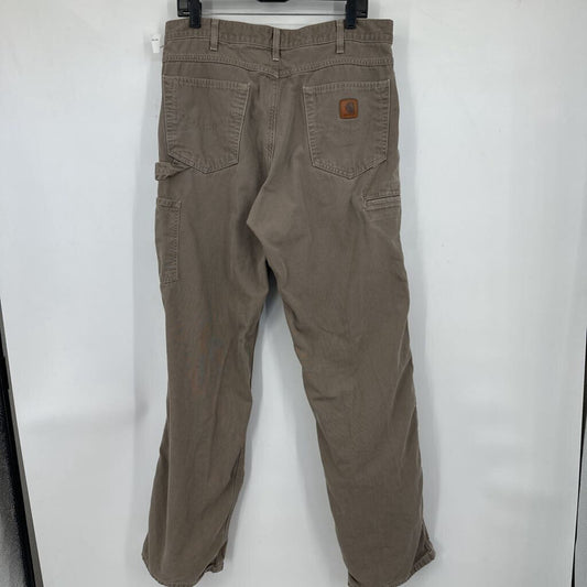 men Carhartt Distressed Loose Fit Taupe Jeans 34x34