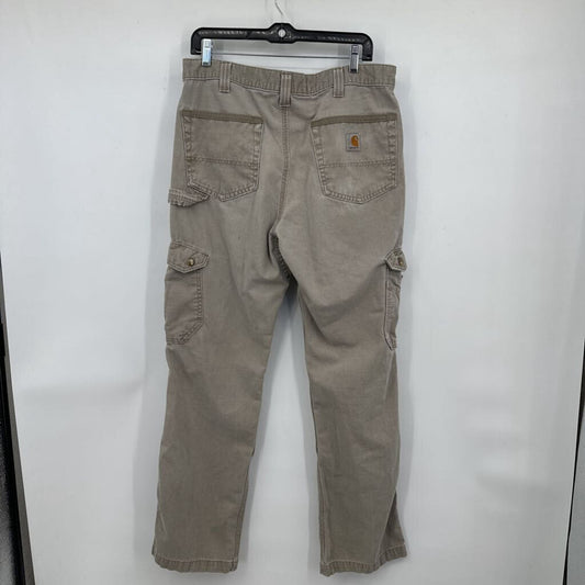 men Carhartt Distressed Relaxed Fit Cargo Khaki Jeans 34x32