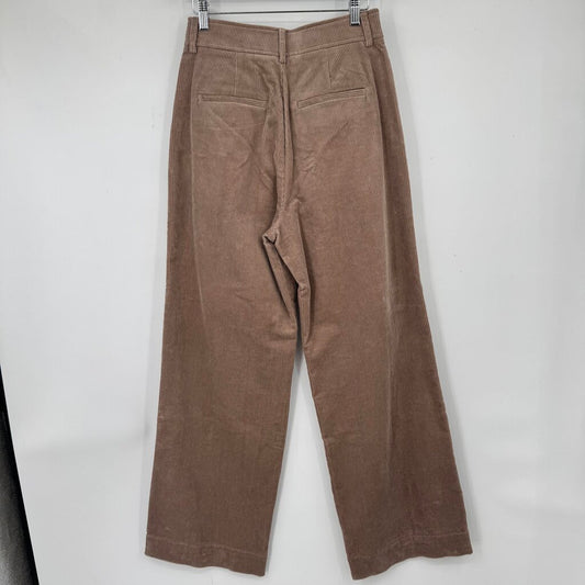 women Everlane Pleated Corduroy Wide Leg Tan Pants 2