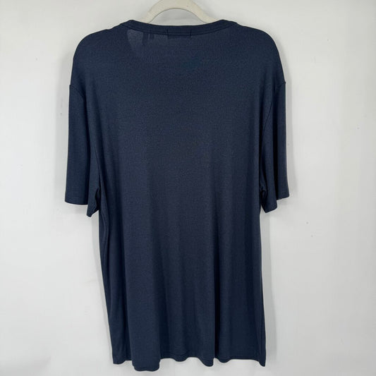 men Theory Short Sleeve Tee Navy Blue Knit Top XL