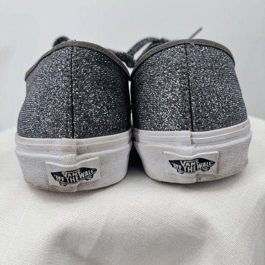 unisex Vans Glitter Lace Up Sneakers Bluish Silver Shoes M9.5/W11
