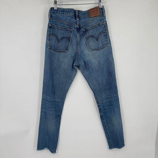women Levi's Premium Wedgie Fit White Oak Denim Blue Jeans 27/4