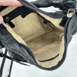 Ellington Black Leather Boho Twist Handle Hobo Shoulder Bag
