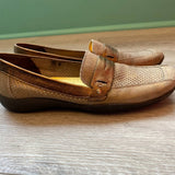 Amalfi Copper Metallic Leather Loafers size 7.5