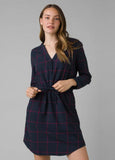 women Prana NWT Loop to Pines Plaid Dress Prana Berry Dress L