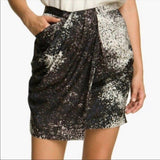 women Halston Halston Heritage Abstract Pixel Print Skirt sz 4 Gray Black Navy Skirt 4