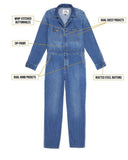 women Lee Free People x Lee Union Coverall Iconic Blue Women's Size Large Blue Dress XS