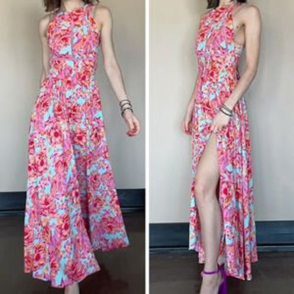 New with Tags Abel the Label Anthropologie Halter Maxi Dress Women's Size Extra Small/XS