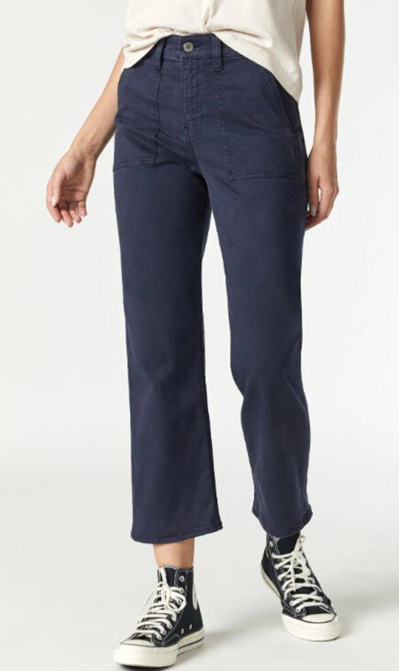 women Mavi New with Tags Shelia Front Pocket High Rise Straight Leg Pants in Night Sky Twill Women's Size 26x29 Blue Pants 26