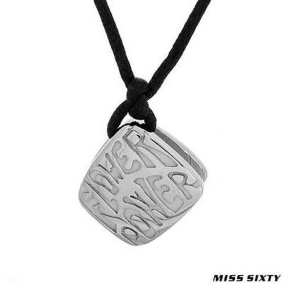 women Miss Sixty NIB Flower Power Stainless Steel Pendant Silver Jewelry