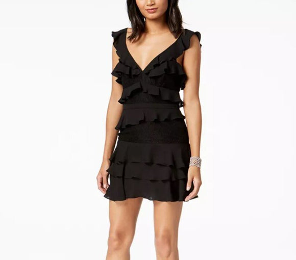 women Bardot Babylon Ruffles & Lace Dress Black Dress 6