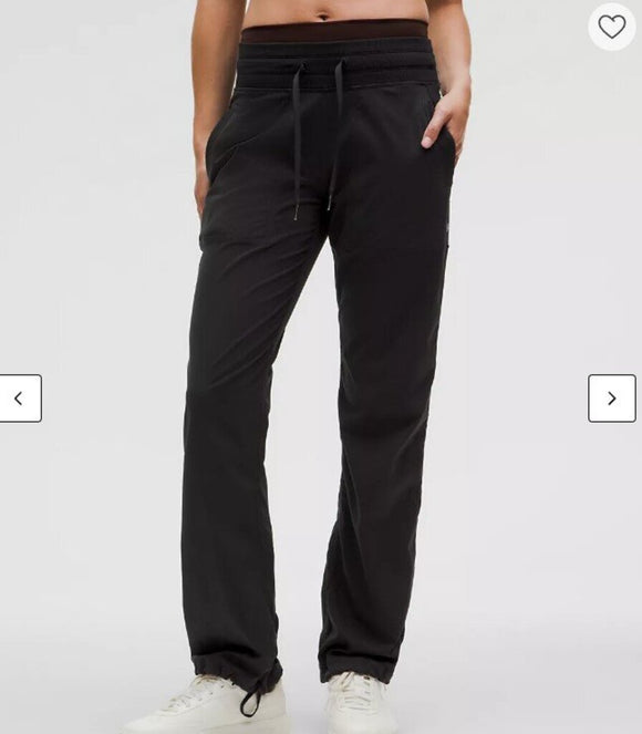 women Lululemon Dance Studio Mid-Rise Pant Black Pants 10