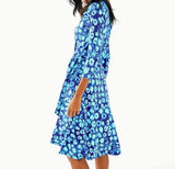 Lilly Pulitzer NWT Rozaline Wrap Dress Royal Purple Lil Kitty Dress M