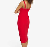 Siena NWT Ruched-Front Cutout Sleeveless Midi Dress