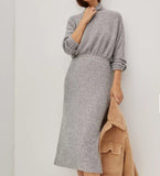 women Saturday Sunday Mariah Ribbed Knit Maxi Gray Dress XL