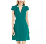 women Vince Camuto Notch-Neck Scuba Spring Green Dress 12