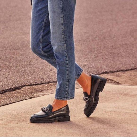 women Frankie4 Saint Leather Loafers Black Shoes 7