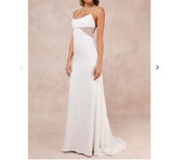 Lulu's NWT Euphoric Eloquence Sheer Mesh Pearl Sleeveless Maxi Dress