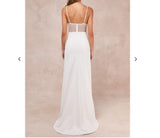 Lulu's NWT Euphoric Eloquence Sheer Mesh Pearl Sleeveless Maxi Dress