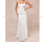 Lulu's NWT Euphoric Eloquence Sheer Mesh Pearl Sleeveless Maxi Dress