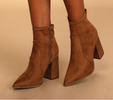women Steve Madden Touchdown Heeled Booties Chestnut Brown Shoes 9