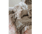 Mooshop White Linen Rustic Style King Size Sheet Set MSRP $475 Home Decor