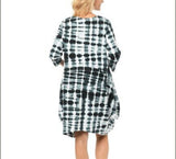 women Snapdragon & Twig Shibori Leighton Dress in Thunder Shibori Black White Dress XS 4-6