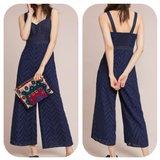 women ETT twa - Anthro Alice Eyelet Jumpsuit Navy Blue Jumpsuit/Romper 6