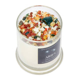 Aries Candle - Zodiac Candles - Crystals & Herbs Candles: 7.5oz Square Glass