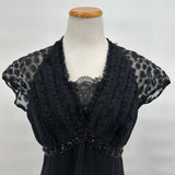 women Badgley Mischka Badgley Mischka Black Silk A-line Cocktail Evening Dress Women's Size 14 Black Dress 14
