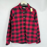 women Orvis Buffalo Plaid Shacket Red and Black Jacket M