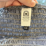 women Altar New with Tags Altar Chambray Natalie Smocked Crop Top Size 5X Blue Top 5XL